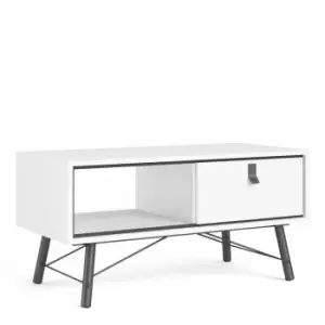 Image of Ry Coffee Table With 1 Drawer Matt White