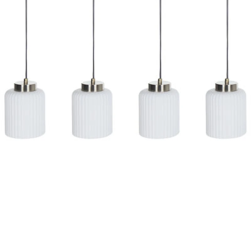 Image of Beliani Pendant Lamp Caudelo Metal Black/ White