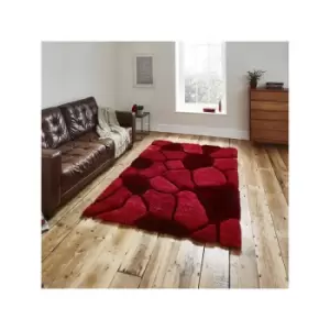 Image of Noble House NH5858 Shaggy Hand Tufted Rug, Red, 150 x 230 Cm - Think Rugs