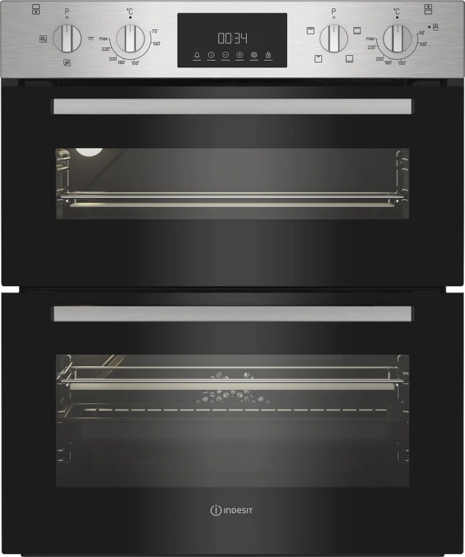 Image of Indesit DUI12DIX Electric Built Under Double Oven - Stainless Steel DUI12DIX Stainless steel