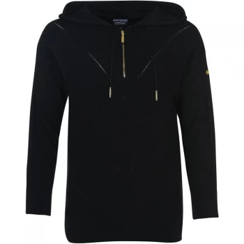 Image of Barbour International Sitka Knit Hoodie - Black BK11