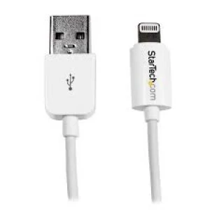 Image of StarTech 3m10 feet Long White Apple 8 pin Lightning Connector to USB Cable White for iPhone iPod iPad