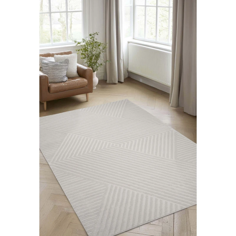 Image of Homemaker Atelier Diamond Ivory Rug Persian Rugs 120x170cm White 41541901125