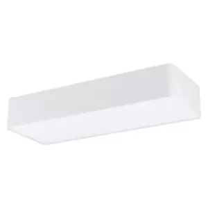 Image of Flush Ceiling Light Colour White Shade White Fabric Plastic Bulb E27 3x28W