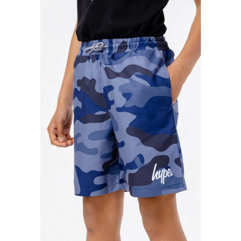 Image of JustHype UK - Old hype boys blue camo swim shorts
