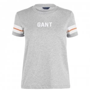 Image of Gant Block Stripe T Shirt - 94 LIGHT GREY