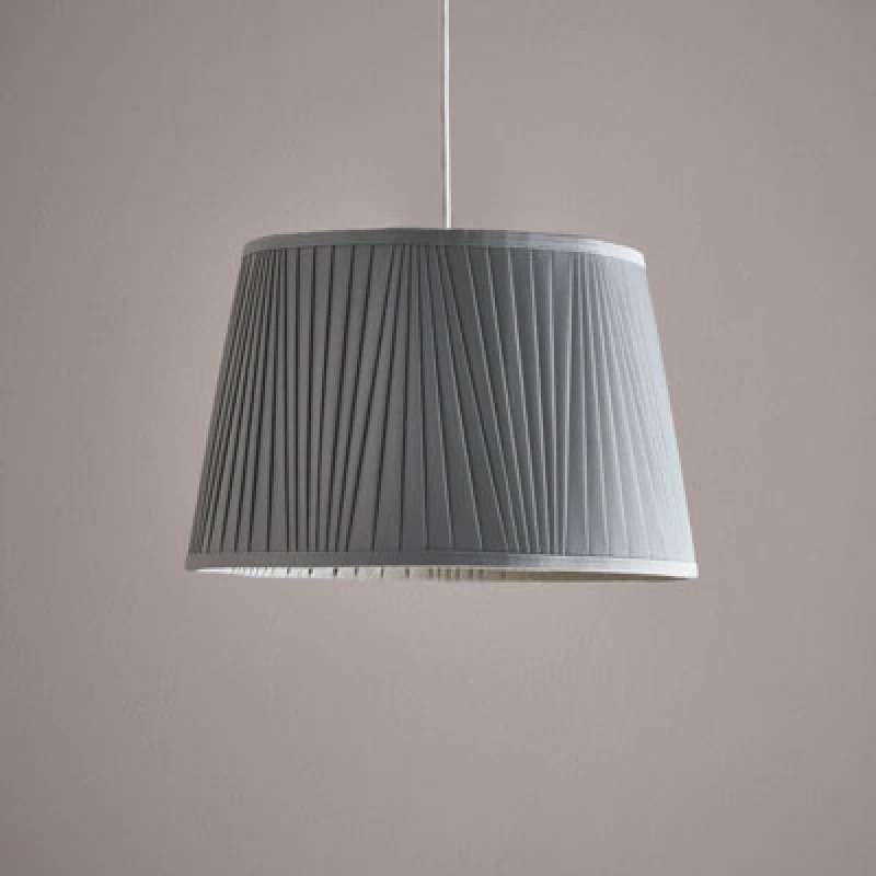 Image of K LIVING 14" Shantung Pleat Light Shade Ceiling Table Lampshade Grey Grey