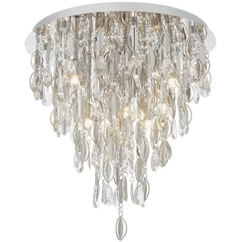 Image of Endon Melody - 6 Light Flush Light Chrome Plate & Clear Crystal, G9