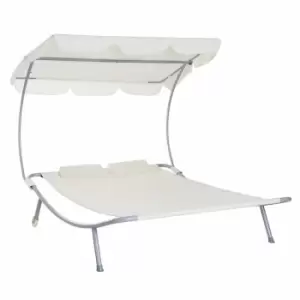 Image of Alfresco Double Sun Lounger with 2 Pillows, Cream