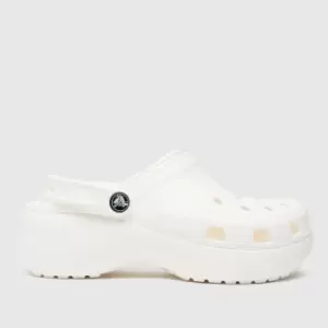 Image of Crocs White Classic Platform Sandals