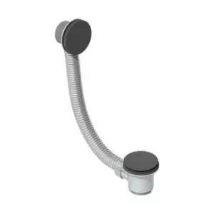 Image of Black Overflow Bath Filler with Pop Up Sprung Bath Waste