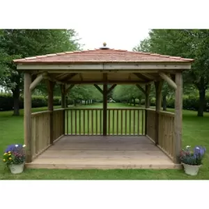 Image of 11x11 (3.5x3.5m) Square Wooden Garden Gazebo with New England Cedar Roof