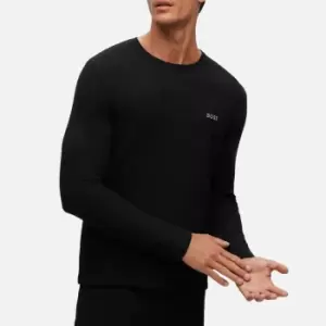 Image of BOSS Bodywear Mens Waffle Long Sleeved T-Shirt - Black - M