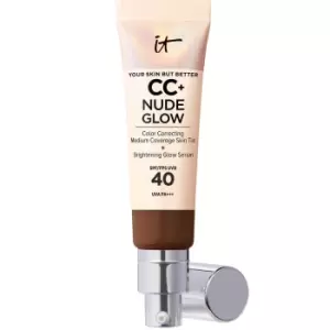 Image of IT Cosmetics CC+ and Nude Glow Lightweight Foundation and Glow Serum with SPF40 32ml (Various Shades) - Deep Honey