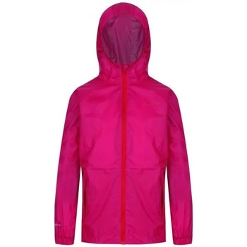 Image of Regatta PACK-IT III Waterproof Shell Jacket Petrol Blue Pink Girls Childrens jacket in Pink - Sizes 2 years,14 years,3 / 4 years,11 / 12 years,13 year