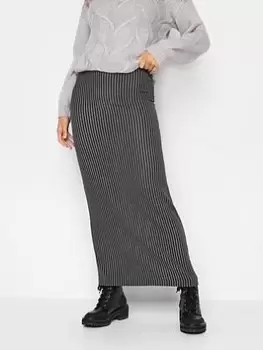 Image of Long Tall Sally Black Rib Maxi Skirt, Black, Size 12, Women