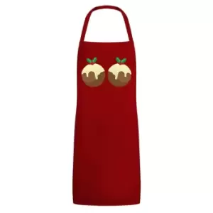Image of Grindstore Unisex Adult Christmas Puddings Full Apron (One Size) (Red)