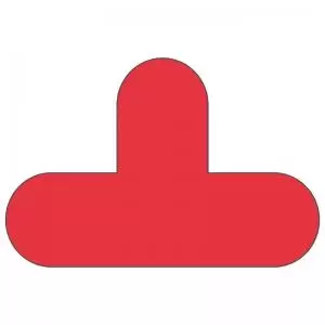 Image of Floor Signals - T - H.200 x W.300 - Pack of 50 - Red