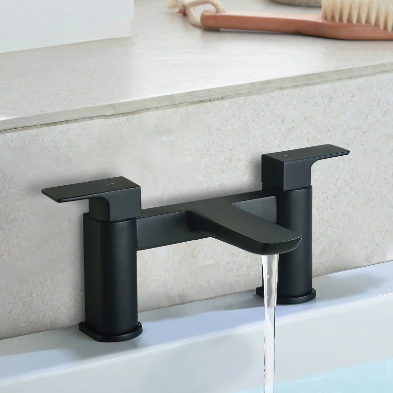 Image of Nes Home Matt Black Keninton Bathroom Bath Filler Tap Black Unisex