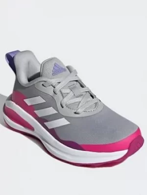 Image of adidas Fortarun Lace Running Shoes, Grey/White/Pink, Size 2