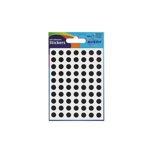 Image of Original Avery 8mm Round Labels Black 10 Packs of 520 Labels