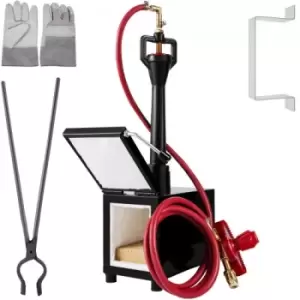 Image of VEVOR Propane Knife Forge, Farrier Furnace with Single Burner, Portable Square Metal Forge with Single Durable Door, Large Capacity, for Blacksmithing