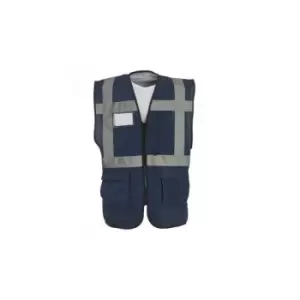 Image of Yoko Hi-Vis Premium Executive/Manager Waistcoat / Jacket (M) (Navy Blue) - Navy Blue