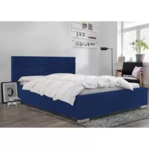 Image of Fenna Bed Small Double Plush Velvet Blue