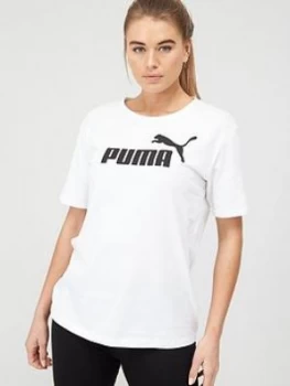 Image of Puma Essentials Logo Boyfriend T-Shirt - White