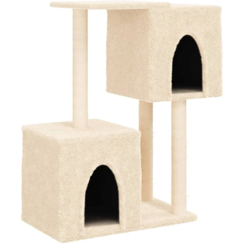 Image of vidaXL Cat Tree with Sisal Scratching Posts Cream 86 cm, Cream 172100