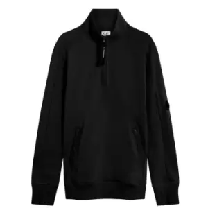 Image of CP COMPANY Lens Arm Quarter Zip Sweatshirt - Black