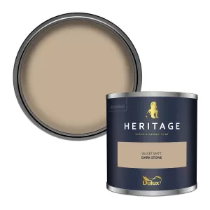 Image of Dulux Heritage Velvet Matt Dark Stone Matt Emulsion Paint 125ml