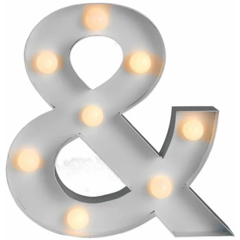 Image of Minisun - Battery Operated White Ampersand ' & ' LED Decorative Light Sign
