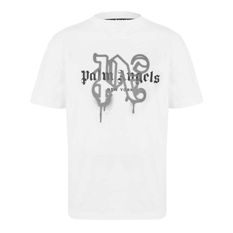 Image of Palm Angels Mens La Mono T-Shirt Off White male XS
