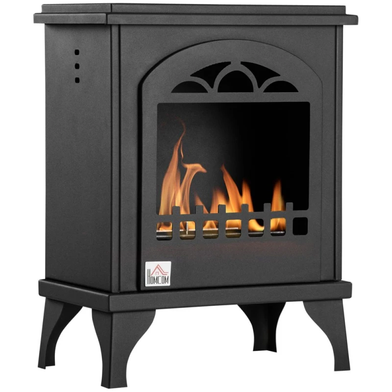 Image of HOMCOM Homcom - Free Standing Bio Ethanol Fireplace Heater with 1.2L Tank, Black 5056534593711