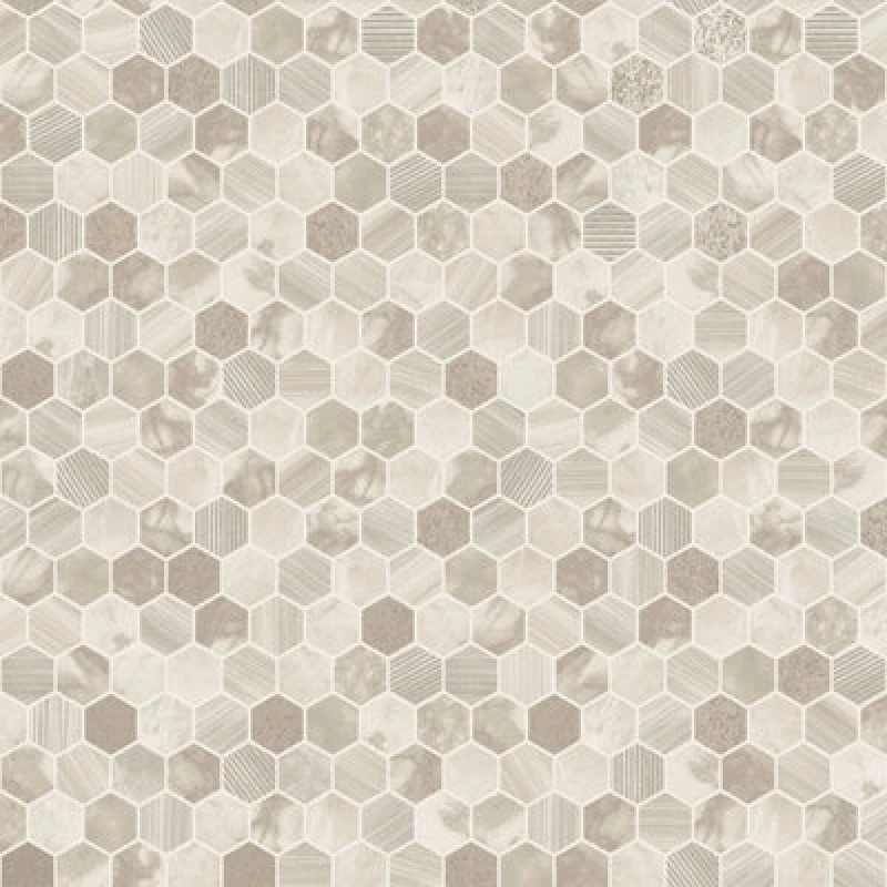 Image of Holden Decor Hexara Tile Blown Vinyl Wallpaper Cream Holden 89400