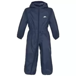 Image of Trespass Kids Unisex Dripdrop Padded Waterproof Rain Suit (5/6 Years) (Navy Blue)