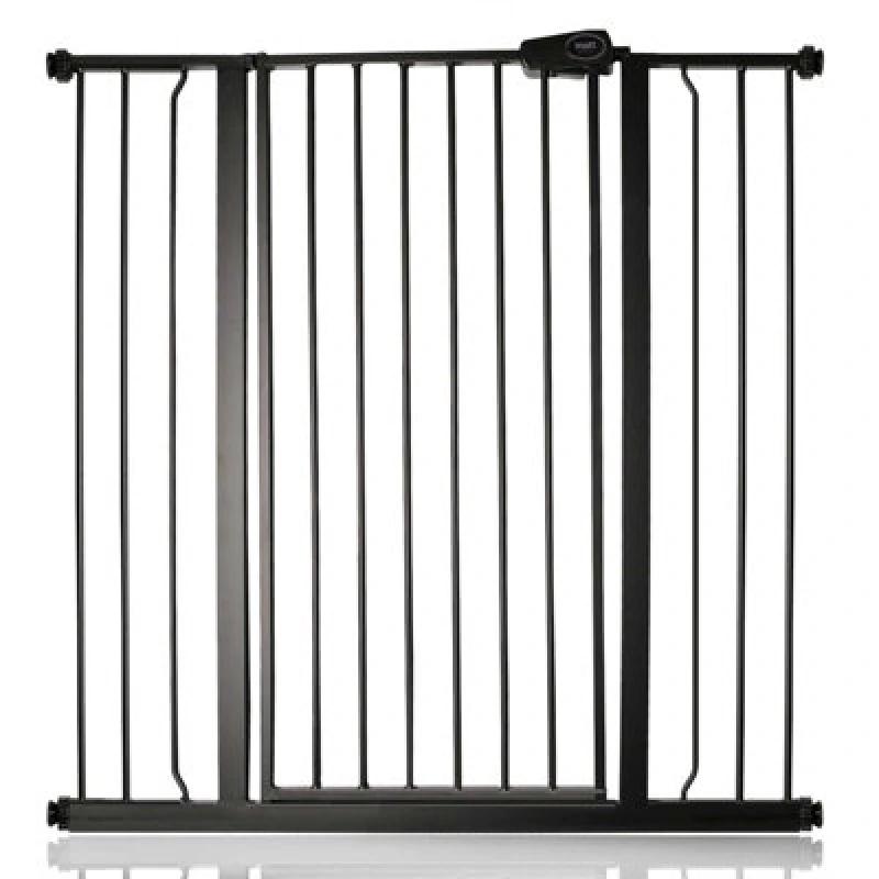 Image of Safetots Extra Tall Metal Safety Gate Pressure Fit, 94.3Cm - 101.9Cm, Matt Black, 104Cm In Height, Extra Tall Baby Gate