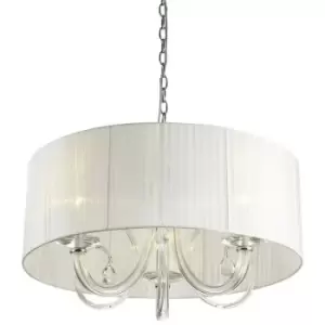 Image of Italux Lighting - Italux Mulber - Classic Hanging Pendant Chrome 3 Light with White Shade, E14