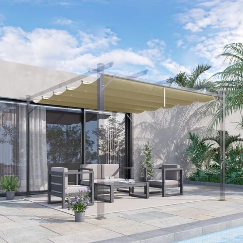 Image of Outsunny Pergola Shade Cover Replacement Canopy for Pergola - Beige TJ Hughes 5056725351601