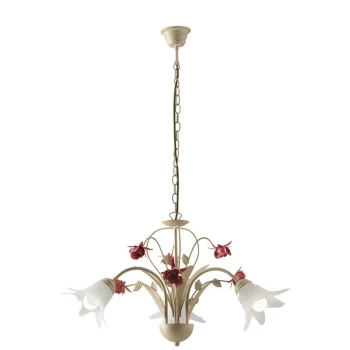 Image of Fan Europe Lighting - Fan Europe ROSE 3 Light Multi Arm Pendant Ceiling Light Ivory 71cm