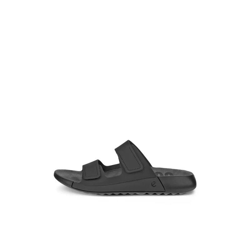 Image of Ecco 2nd Cozmo 206823 Leather Womens Slides Sandals - Black - Size:UK 4.5