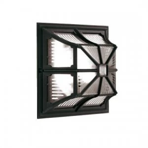 Image of 1 Light Outdoor Flush Ceiling Lantern Black IP44, E27