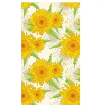Image of Duni Sunflower Dunisilk Table Cover - 138 x 220cm - Single