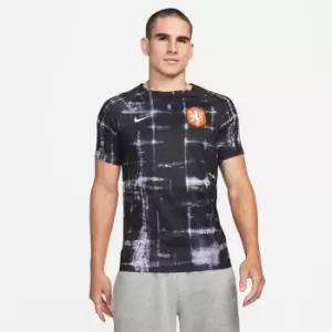 Image of Nike Netherlands Pre Match Top 2022 2023 Mens - Black