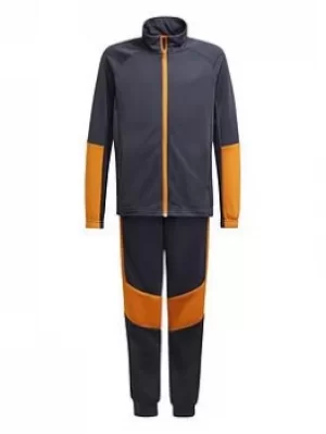 Image of adidas Junior Boys Xfg Ar Tracksuit, Black/Orange, Size 7-8 Years