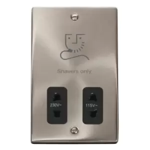 Image of Satin Chrome 115/230V Dual Voltage Shaver Socket - VPSC100BK - 217368