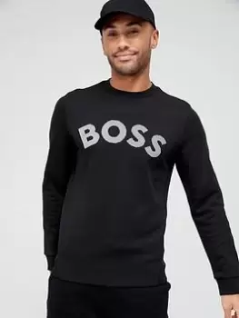 Image of BOSS Salbo Iconic Logo Sweatshirt - Black, Size S, Men