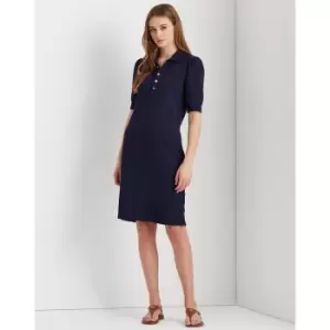 Image of Cotton Shift Dress with Short Sleeves