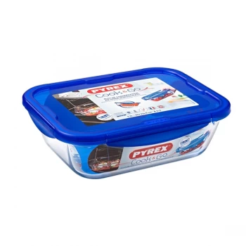 Image of Pyrex Cook & Go Glass Rectangular Dish with Lid 30x22cm